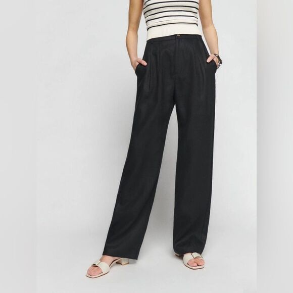 Reformation Mason Black Linen Pants - Picture 7 of 9